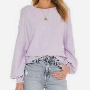 Free People Find My Friend Pullover Sweater, lilac, XS